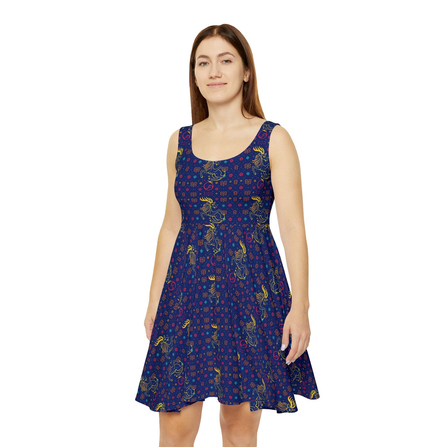 Women's Skater Dress, AOP, Zodiac, Aquarius, Pattern