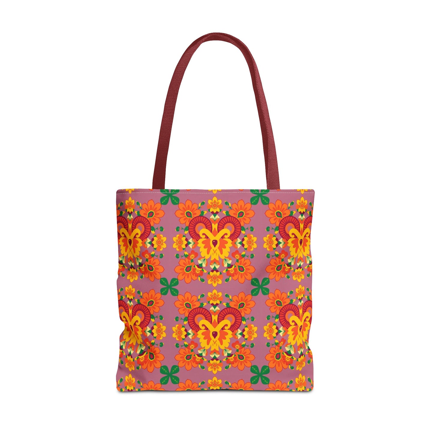 Tote Bag, (AOP), Aries, Zodiac v4, Flower Pattern