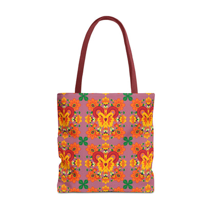 Tote Bag (AOP), Aries, Zodiac v1, Flower Pattern