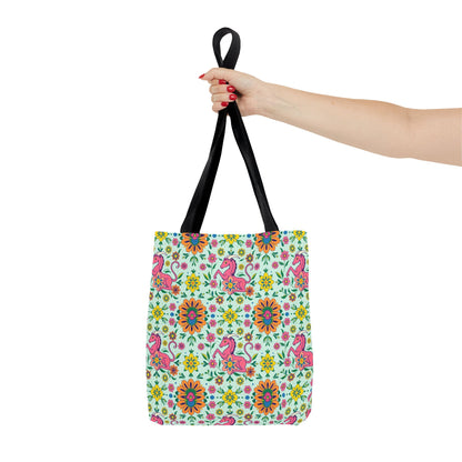 Tote Bag (AOP), Aquarius, Zodiac, Flower Pattern