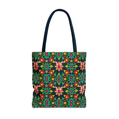 Tote Bag, (AOP), Aquarius, Zodiac v1, Flower Pattern