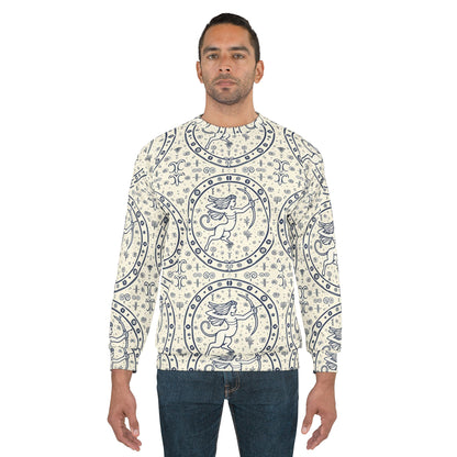 Unisex Sweatshirt, Zodiac Design, Pattern v1, Sagittarius, AOP
