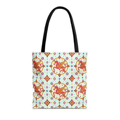 Tote Bag (AOP), Aquarius, Zodiac v1, Jewel Pattern