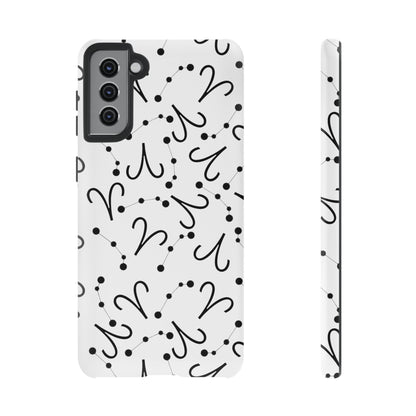 Tough Cases with the Aries Zodiac sign for iPhone, Samsung Galaxy, and Google Pixel devices
