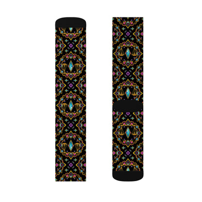Sublimation Socks, Libra, Zodiac v3, Jewel Pattern