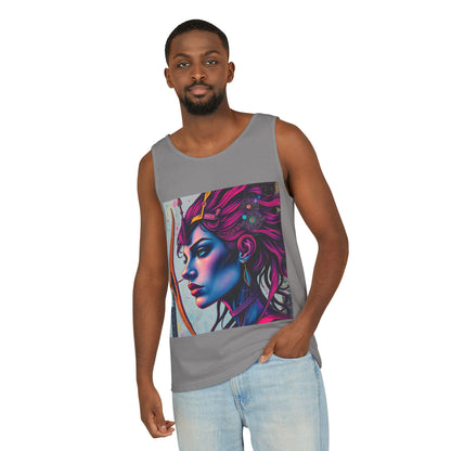 Unisex Garment-Dyed, Tank Top, Sagittarius Design, Pop Art, 100% US cotton