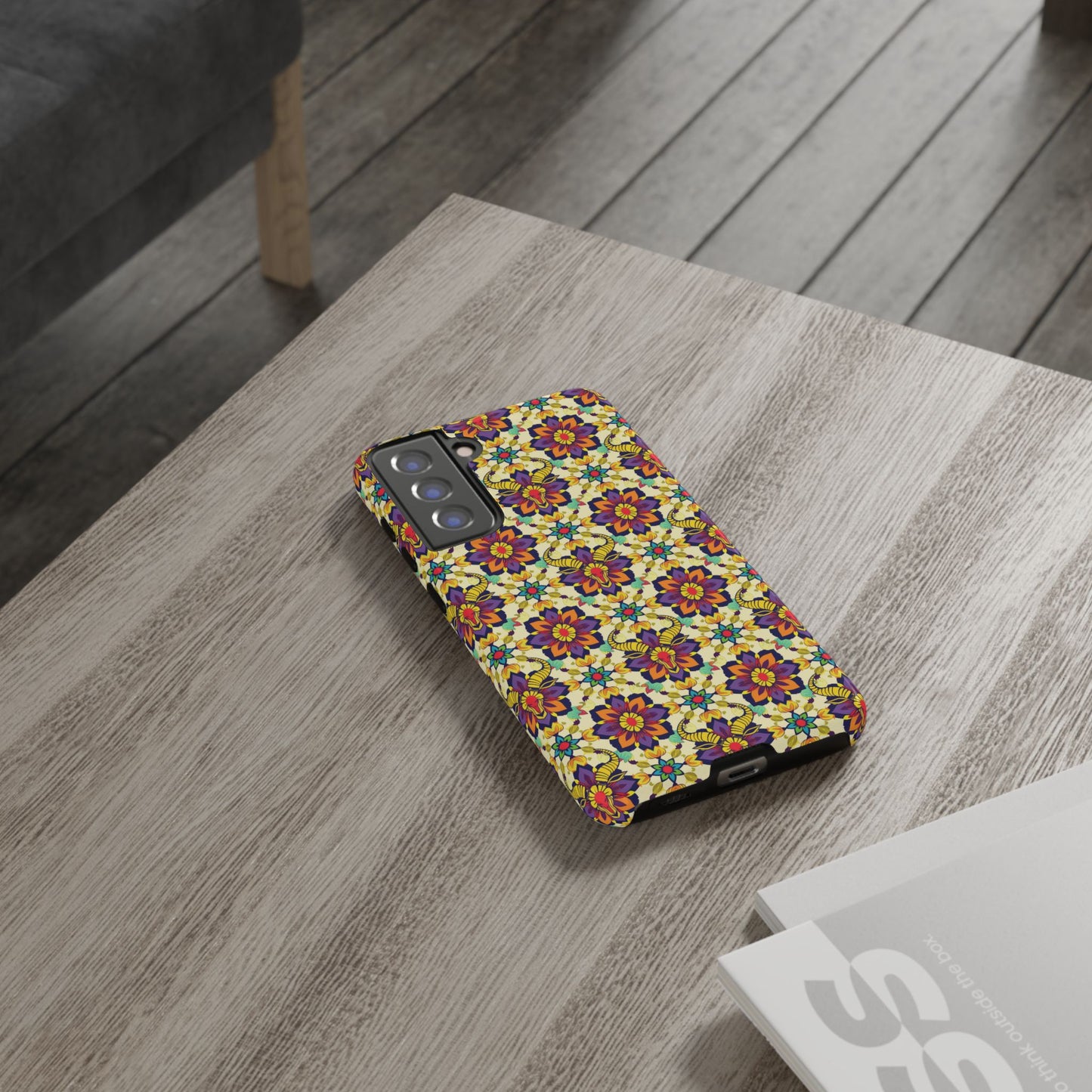 Tough Cases, Taurus, Zodiac v1, Flower Pattern