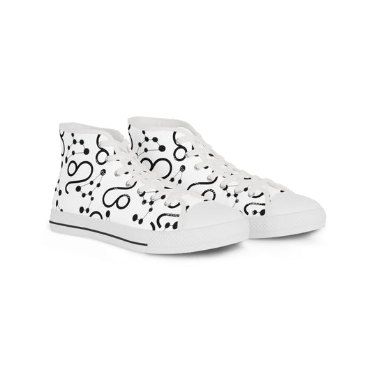Men's High Top Sneakers, Breathable polyester canvas, Leo Zodiac Design