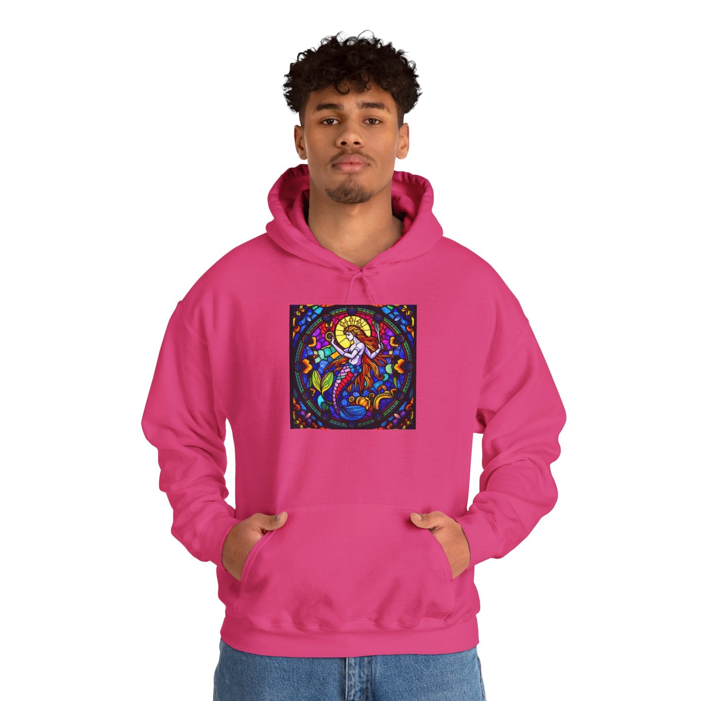 Unisex Heavy Blend™ Hooded Sweatshirt with glass Aquarius zodiac design