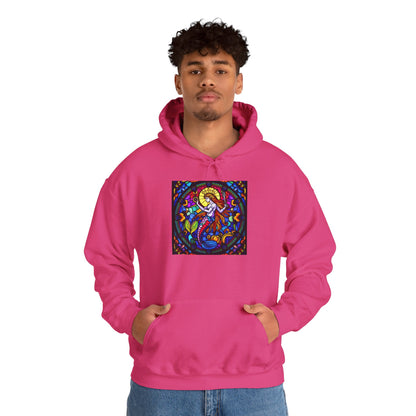 Unisex Heavy Blend™ Hooded Sweatshirt with glass Aquarius zodiac design