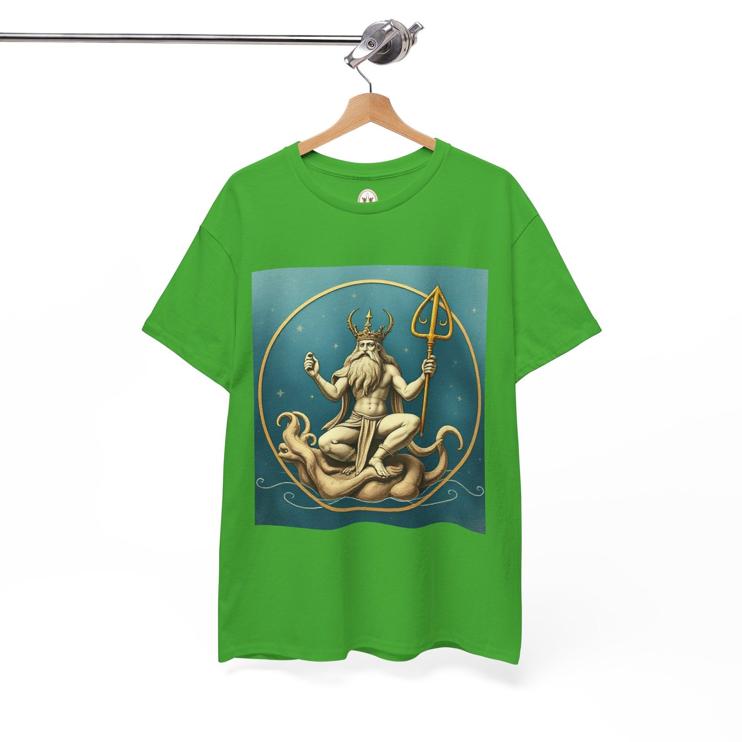 Unisex Heavy Cotton T-Shirt, Aquarius God 3v, Zodiac Design