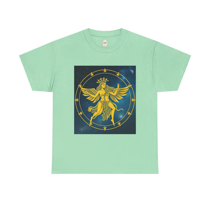 Unisex Heavy Cotton T-Shirt, Twin Angel v3, Gemini Zodiac Design