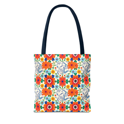 Tote Bag (AOP), Virgo, Zodiac v1, Flower Pattern