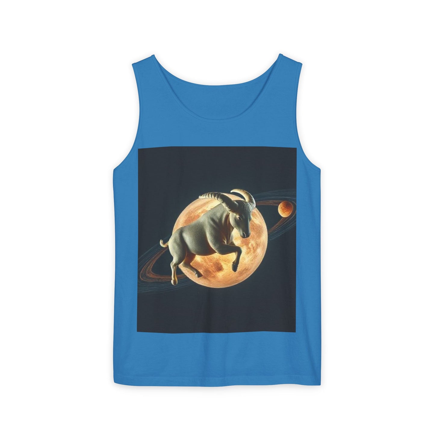 Unisex Garment-Dyed, Tank Top, Taurus Design, Planet Animal, 100% US cotton