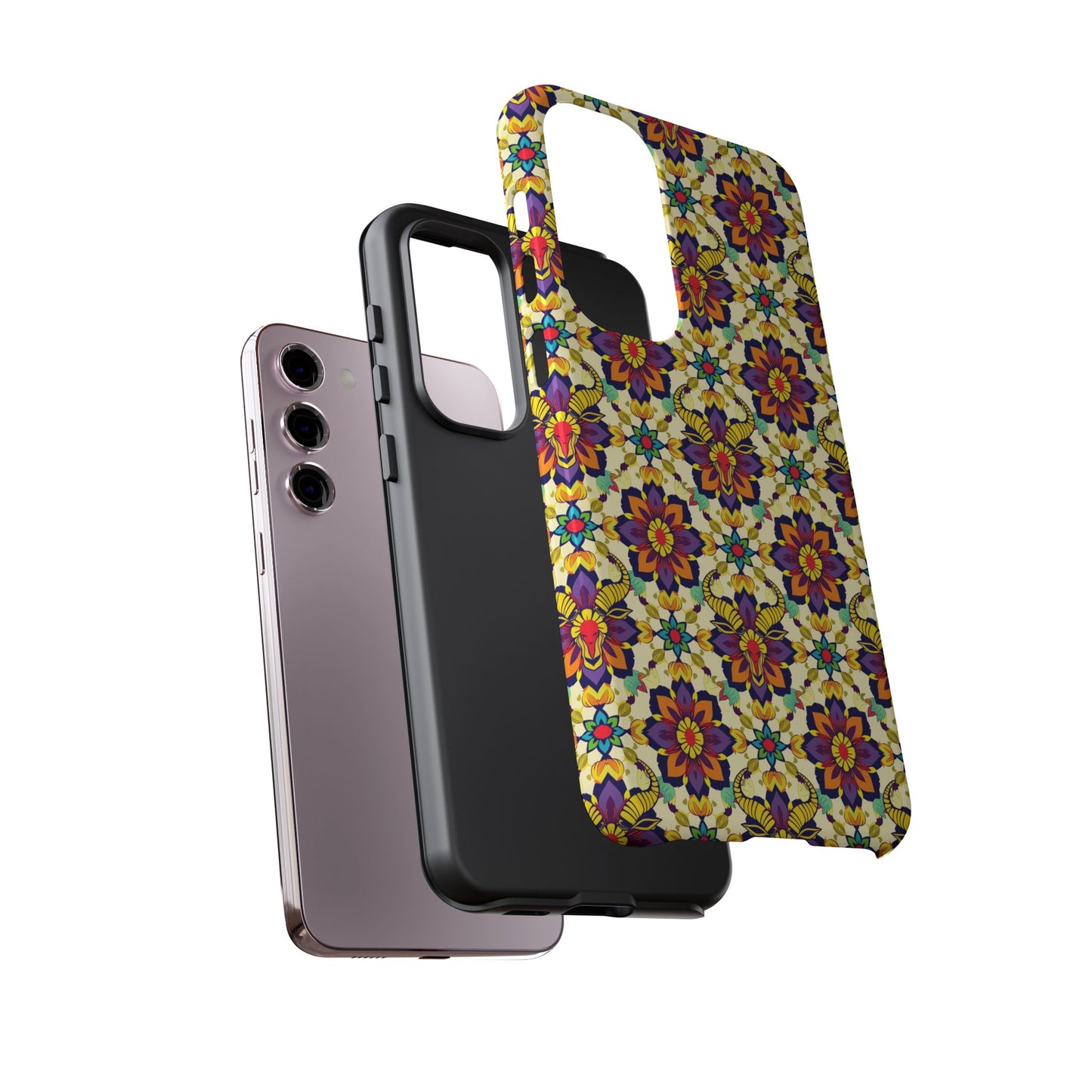 Tough Cases, Taurus, Zodiac v1, Flower Pattern