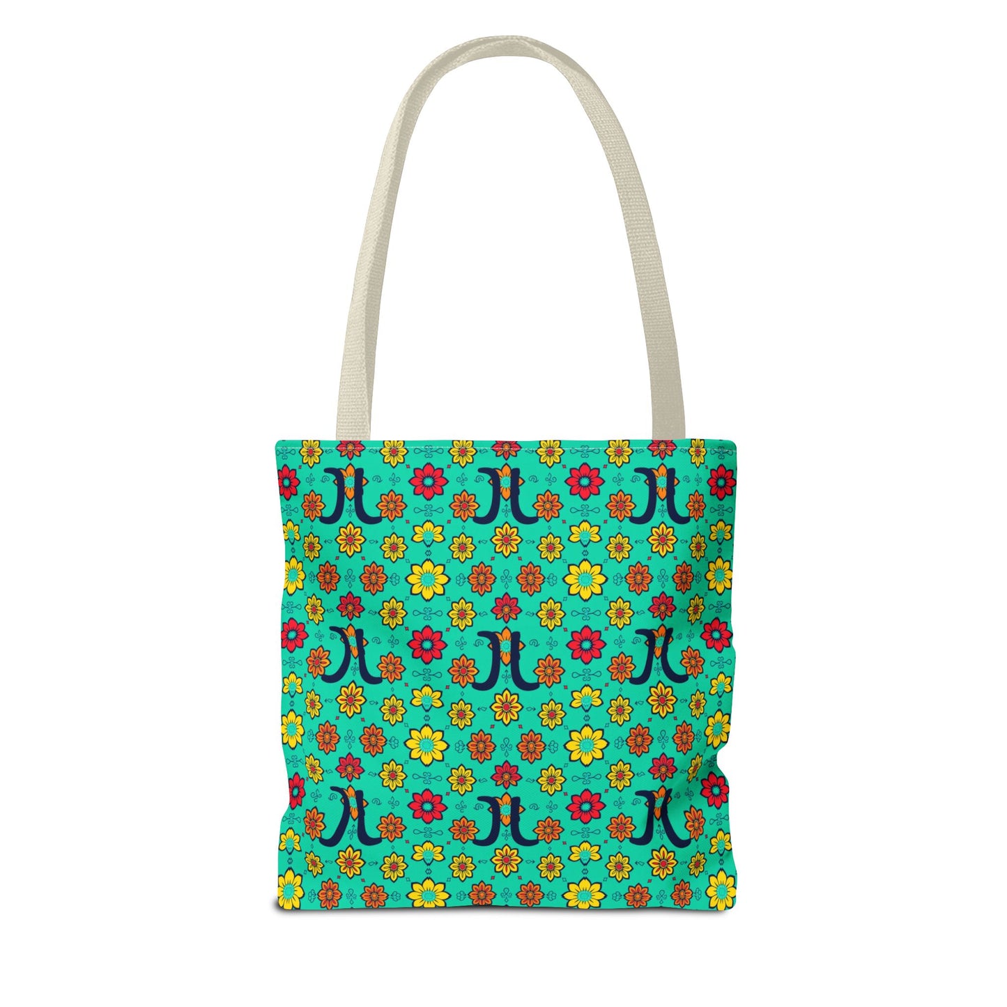 Tote Bag, (AOP), Aquarius, Zodiac, Flower Pattern
