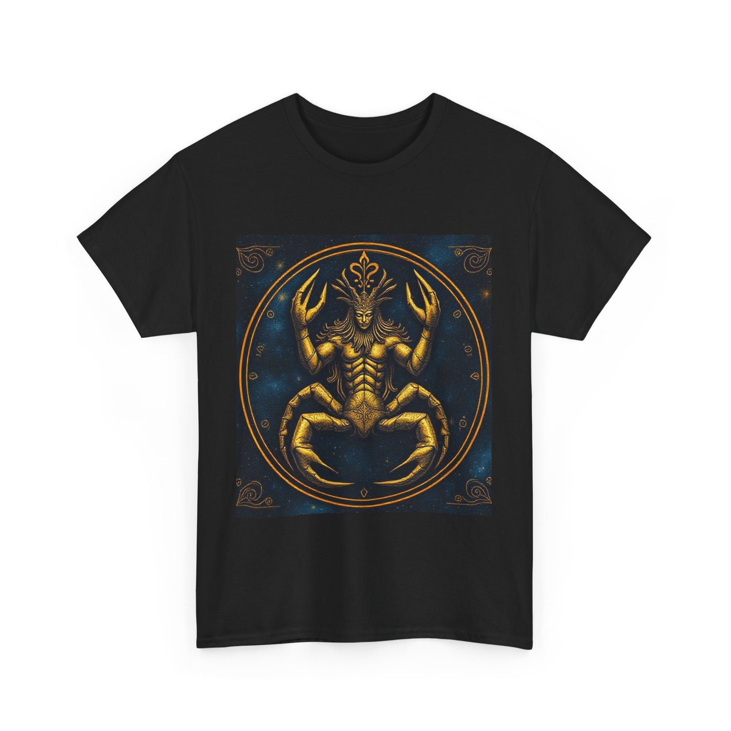Unisex Heavy Cotton T-Shirt, Scorpion King, Cancer Zodiac Design