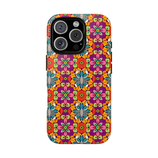 Tough Cases, Scorpio, Zodiac v3, Flower Pattern