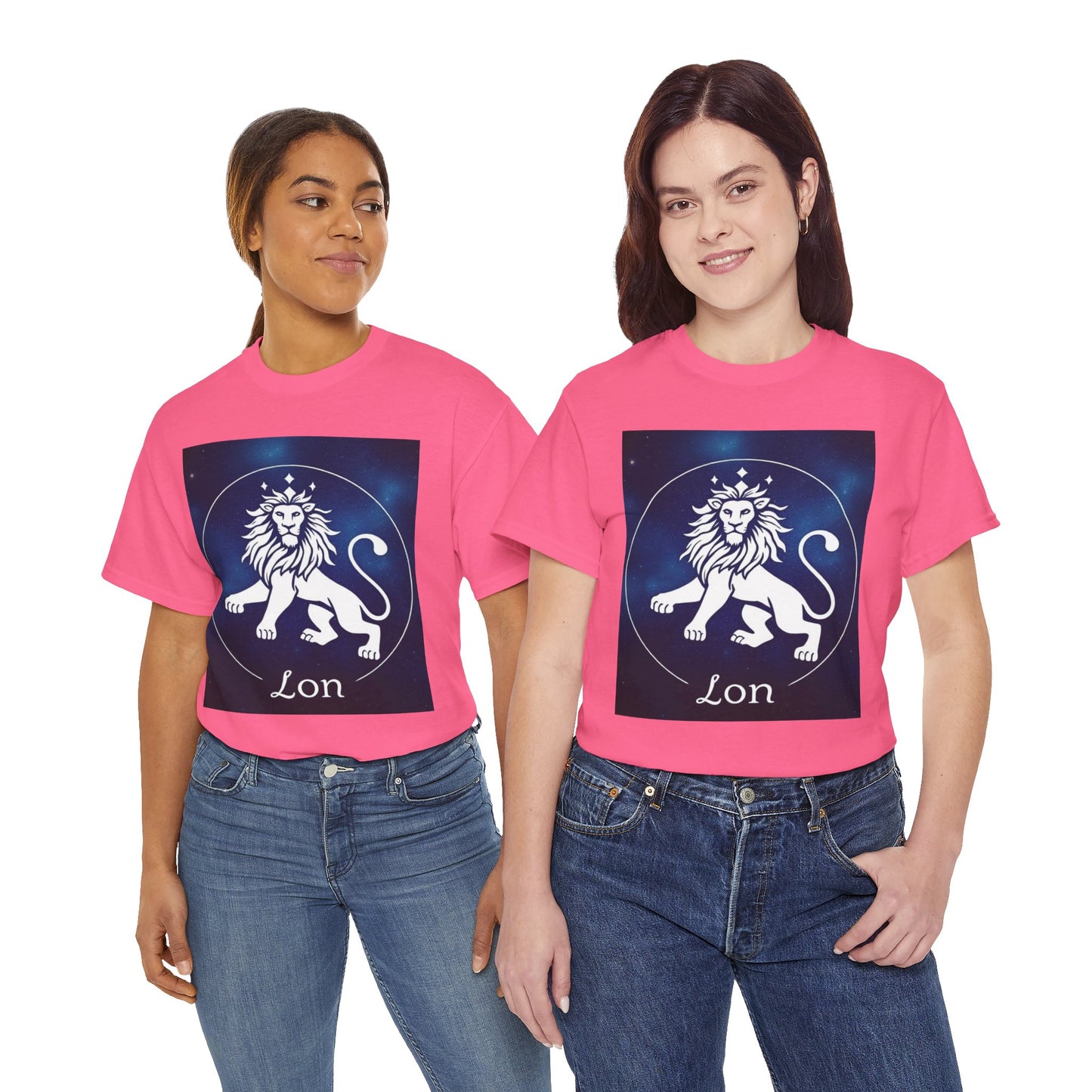Unisex Heavy Cotton T-Shirt, Space Lion v1, Leo Zodiac Design
