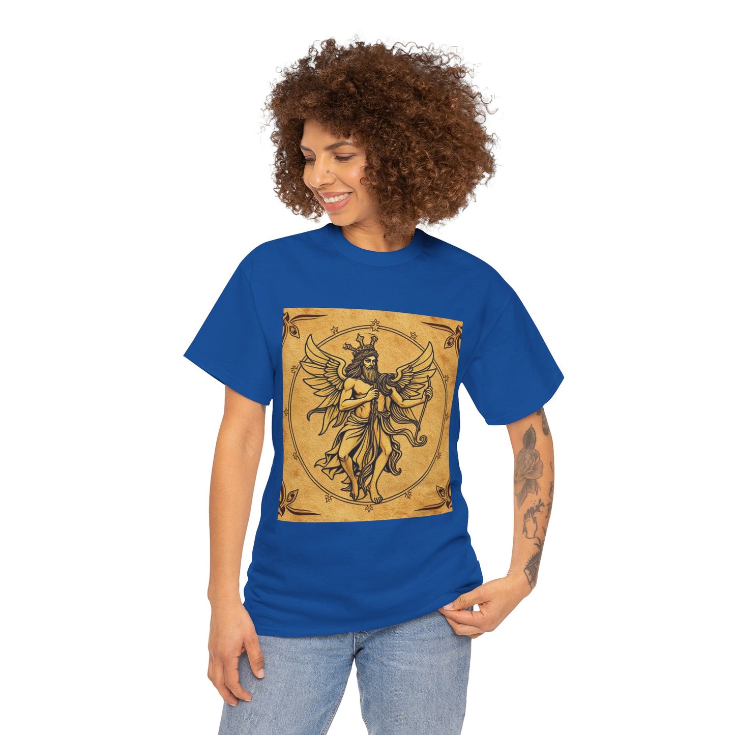 Unisex Heavy Cotton T-Shirt, Pencil Art, Gemini Zodiac Design