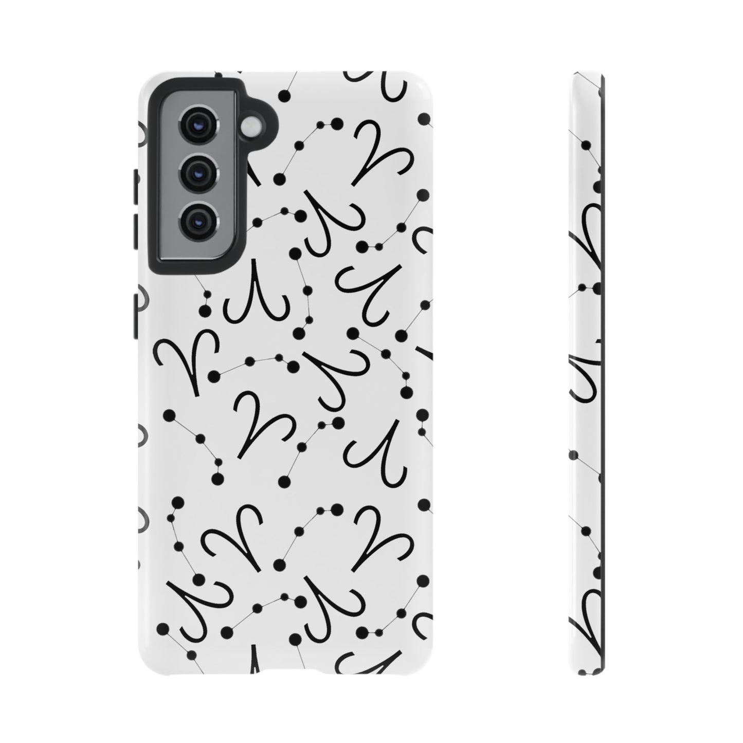 Tough Cases with the Aries Zodiac sign for iPhone, Samsung Galaxy, and Google Pixel devices