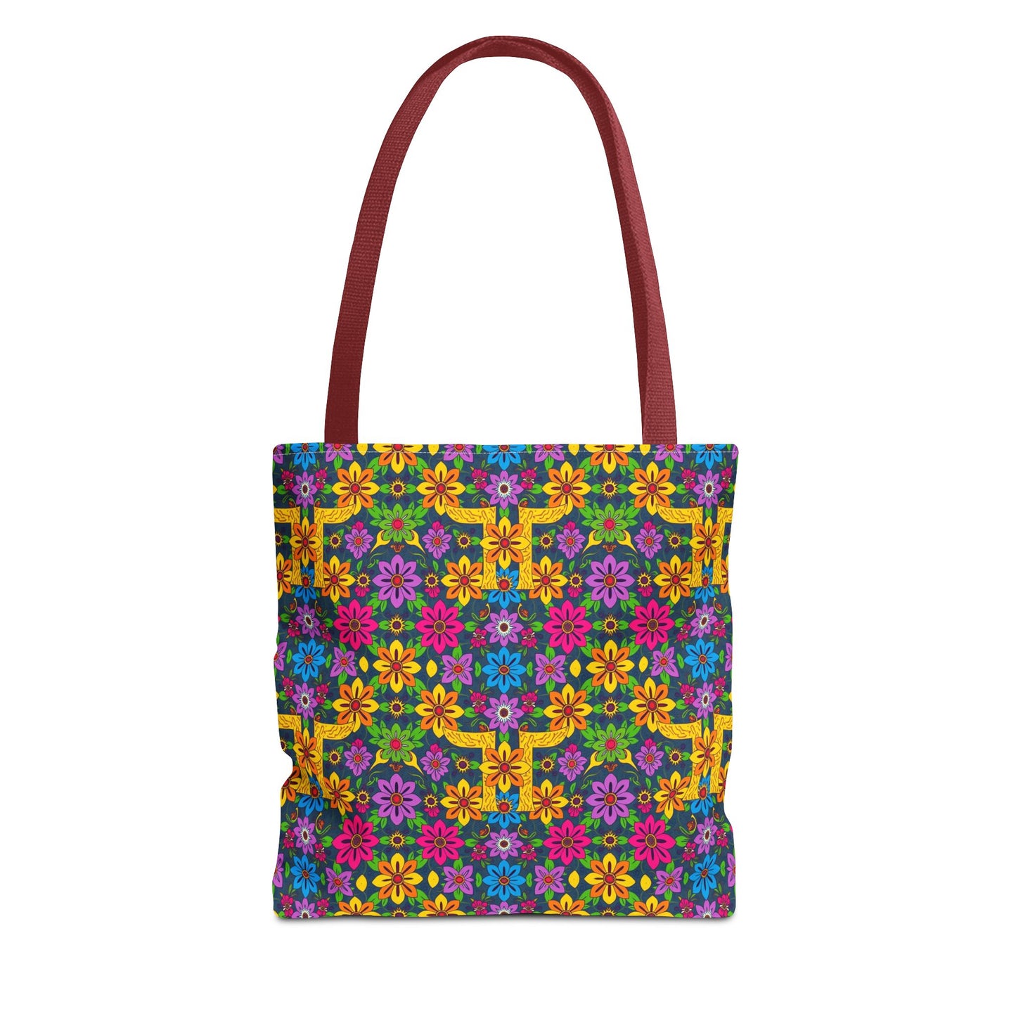 Tote Bag, (AOP), Gemini, Zodiac v2, Flower Pattern