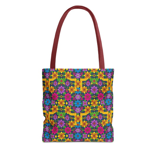 Tote Bag, (AOP), Gemini, Zodiac v2, Flower Pattern