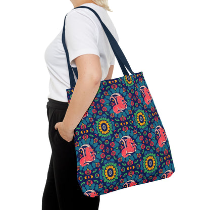 Tote Bag (AOP), Capricorn, Zodiac v1, Flower Pattern