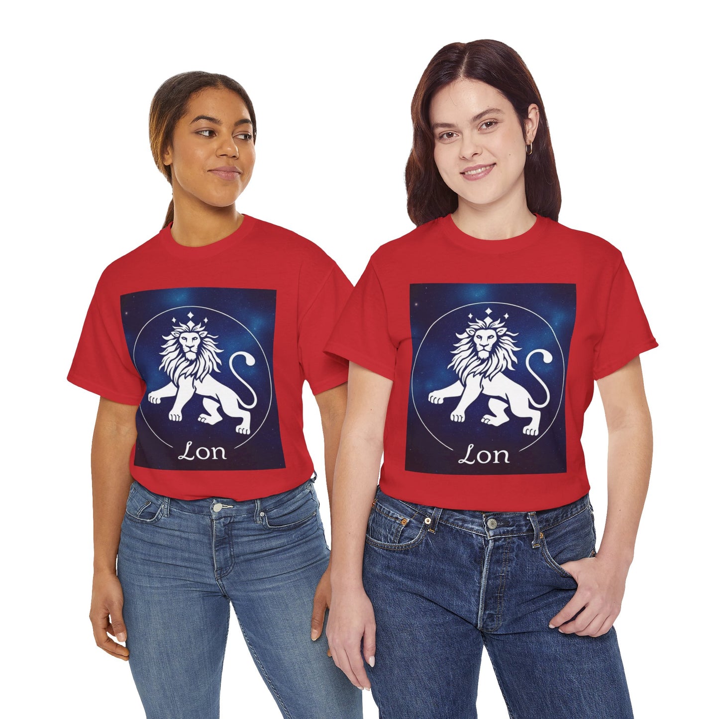 Unisex Heavy Cotton T-Shirt, Space Lion v1, Leo Zodiac Design