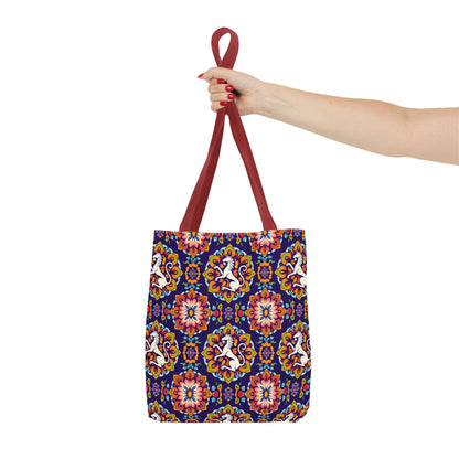 Tote Bag, (AOP), Virgo, Zodiac v3, Flower Pattern