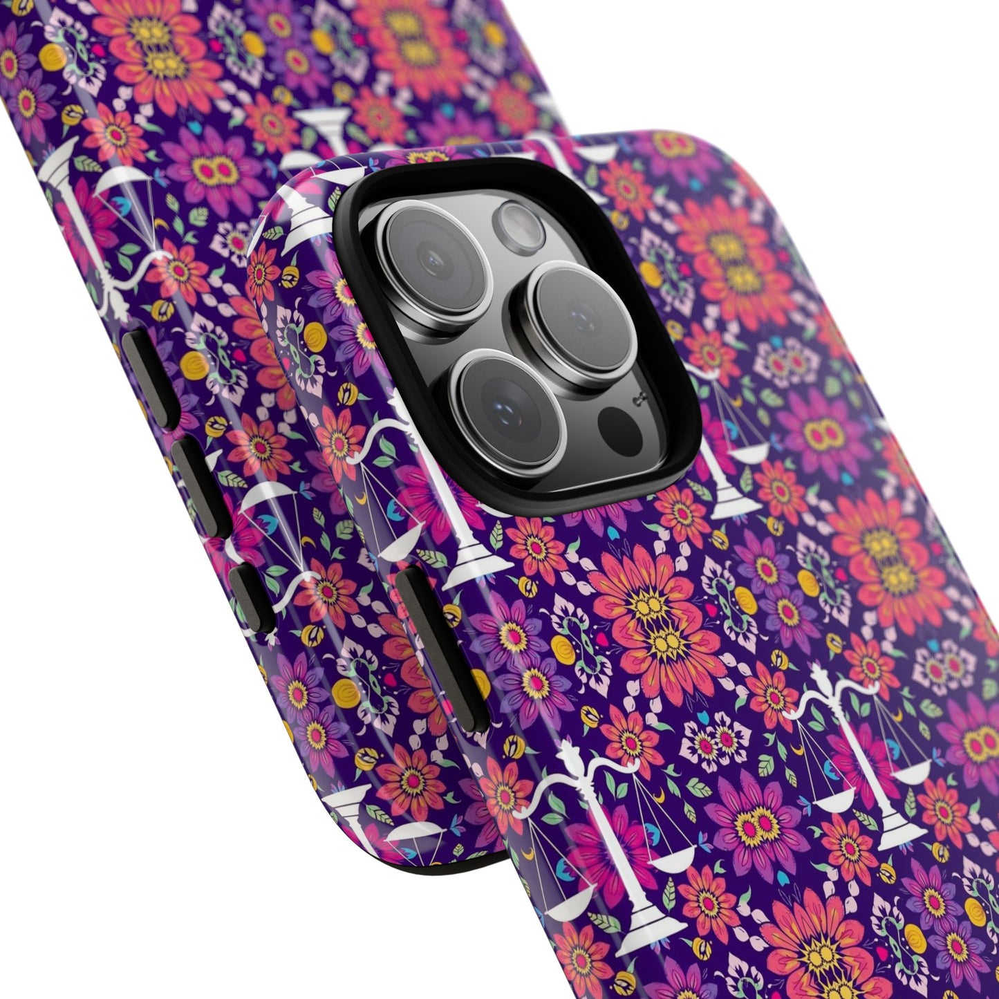 Tough Cases, Libra, Zodiac v4, Flower Pattern