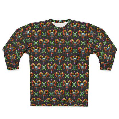 Unisex Sweatshirt (AOP), Aries, Zodiac v3, Jewel Pattern