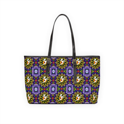Leather Shoulder Bag, Sagittarius, Zodiac v2, Flower Pattern