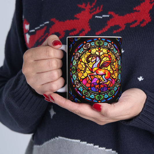 Ceramic Mug, (11oz, 15oz), Ceramic Coffee Mug, AOP, Glass Design, Aries Zodiac