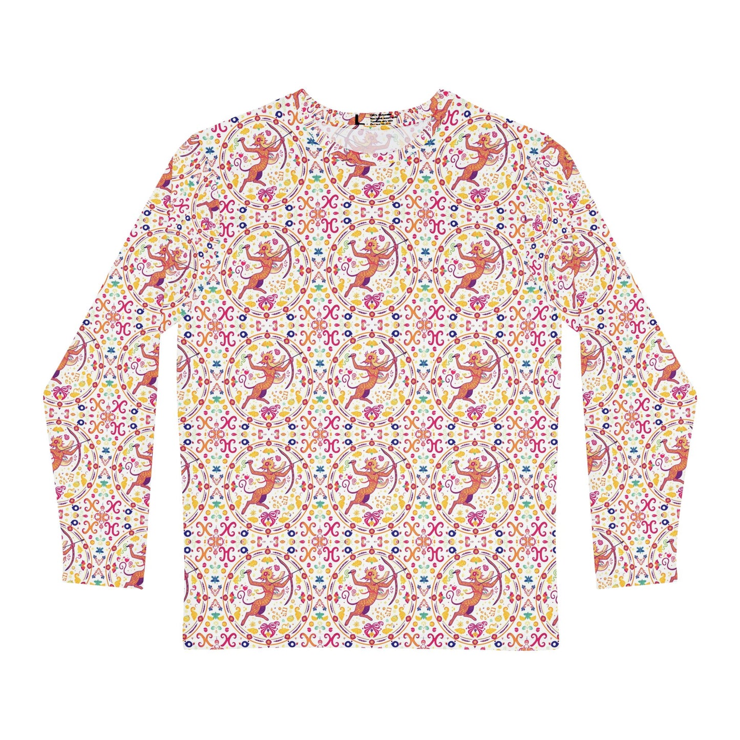 Men's Long Sleeve Shirt, (AOP), Sagittarius, Zodiac v4, Pattern