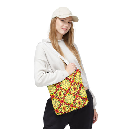 Tote Bag, (AOP), Virgo, Zodiac, Flower Pattern