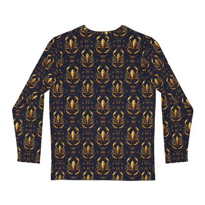 Men's Long Sleeve Shirt, (AOP), Scorpio, Zodiac, Pattern