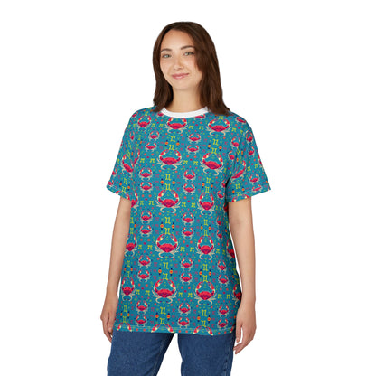 Unisex Cut & Sew T-Shirt, AOP, Cancer, Zodiac v1, Pattern