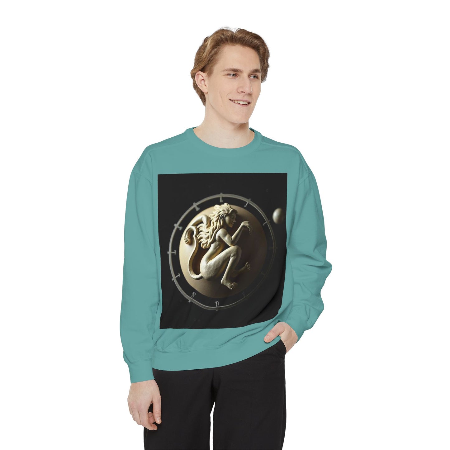 Garment-Dyed Sweatshirt, Unisex, Space Symbol Design, Virgo