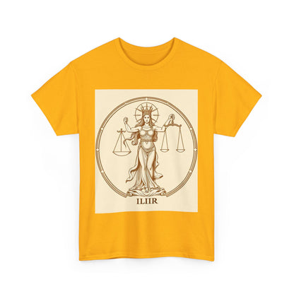Unisex Heavy Cotton T-Shirt, Libra Goddess v1, Zodiac Design