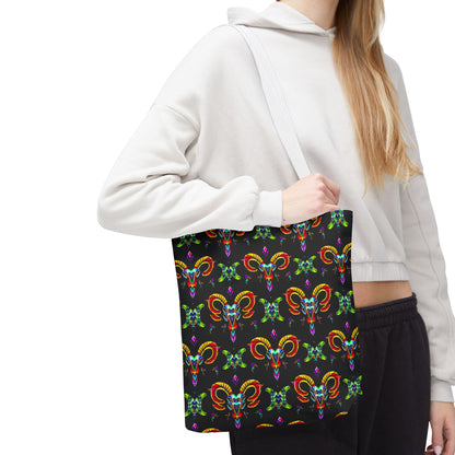 Tote Bag (AOP), Aries, Zodiac, Jewel Pattern
