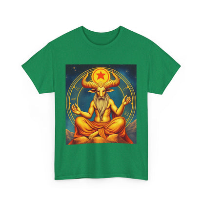 Unisex Heavy Cotton T-Shirt, Meditating Bull, Taurus Zodiac Design