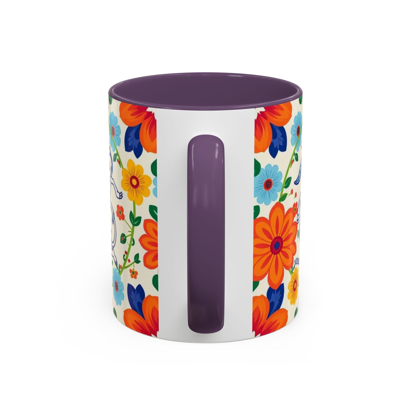 Accent Coffee Mug, Virgo, Zodiac v2. Flower Pattern, (11, 15oz)