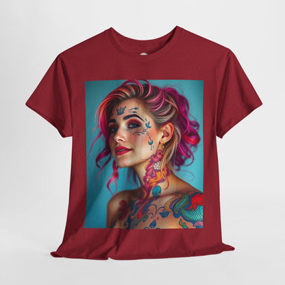 Unisex Heavy Cotton T-Shirt, Pisces, Zodiac v3, Sexy Art