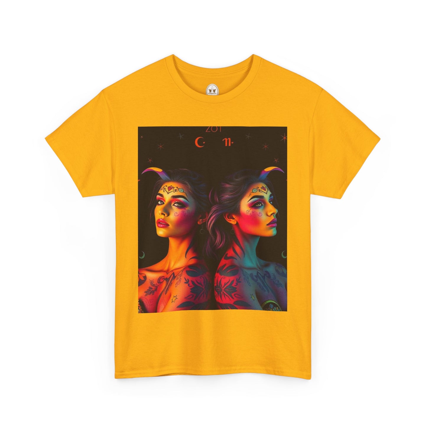 Unisex Heavy Cotton T-Shirt, Gemini, Zodiac, Sexy Art