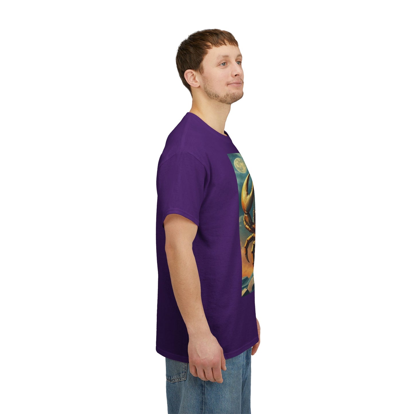 Unisex Heavy Cotton T-Shirt, Crustacean King, Cancer Zodiac Design