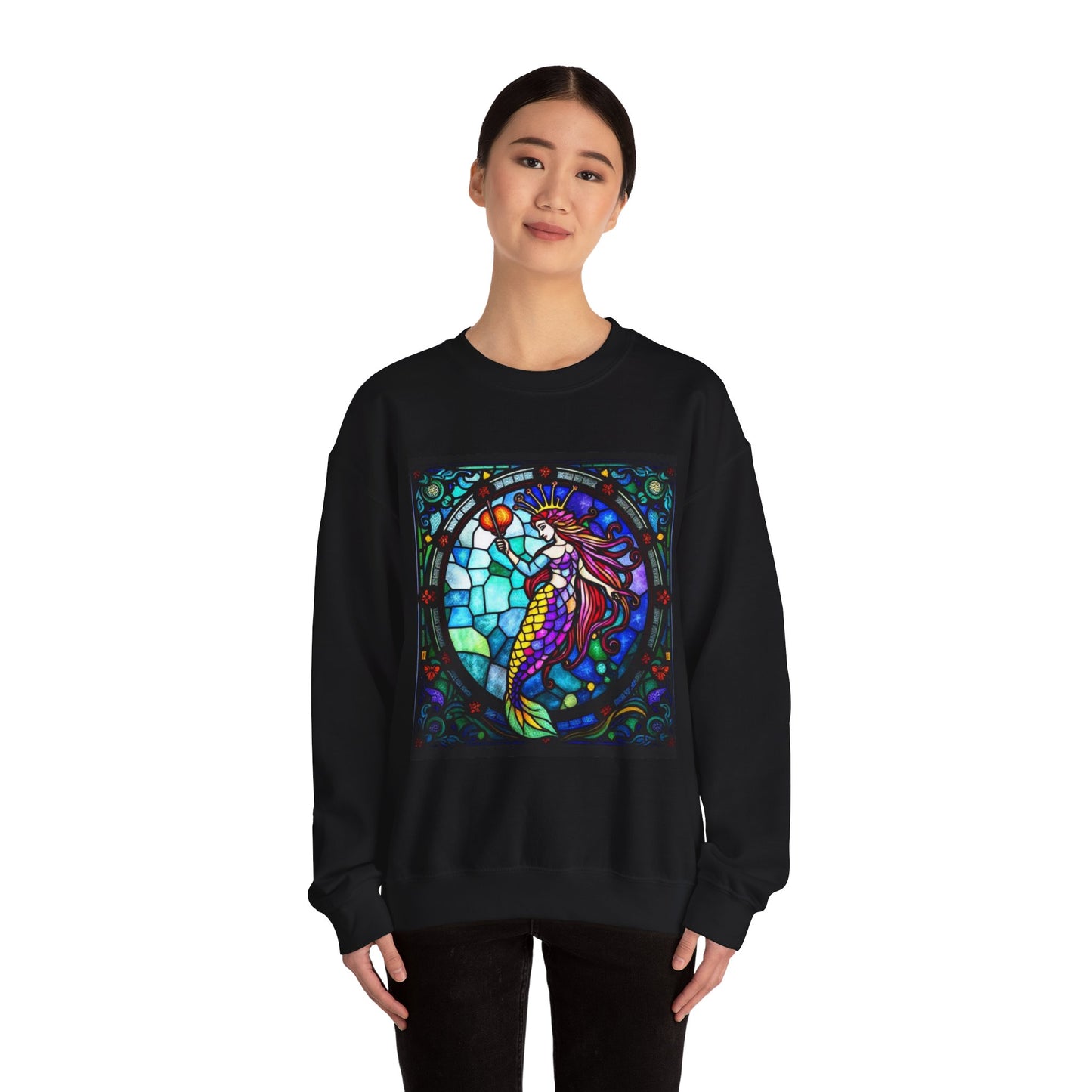 Unisex Heavy Blend™ Crewneck Sweatshirt, Glass, Aquarius Zodiac Design