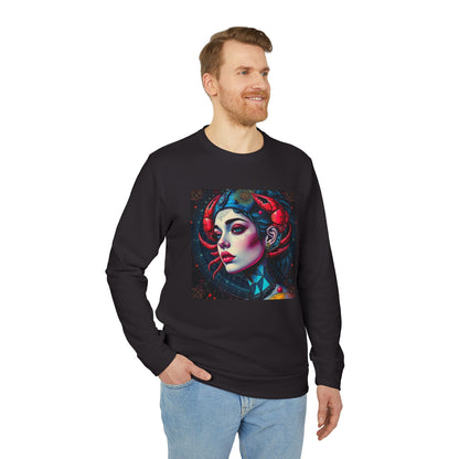 Adidas, Unisex Fleece Crewneck Sweatshirt, Cancer, Pop Art v1, Zodiac