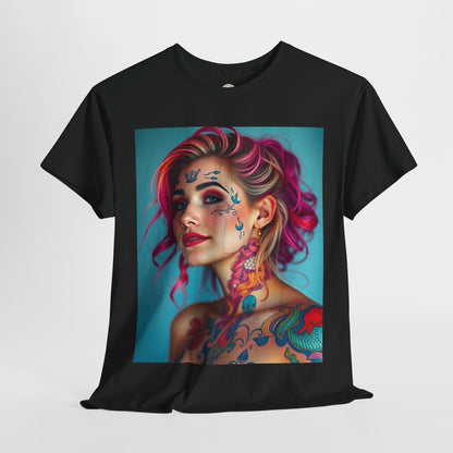 Unisex Heavy Cotton T-Shirt, Pisces, Zodiac v3, Sexy Art