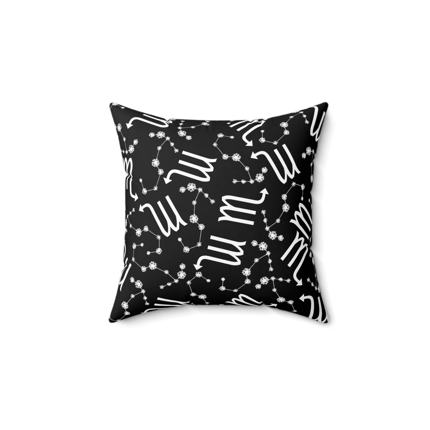 Zodiac Spun Polyester Square Pillow Scorpio Zodiac Sign Black Pillow